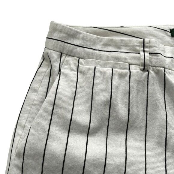 Lauren Ralph Lauren Andover White Striped wide straight leg Trousers Size 10 - Picture 3 of 6